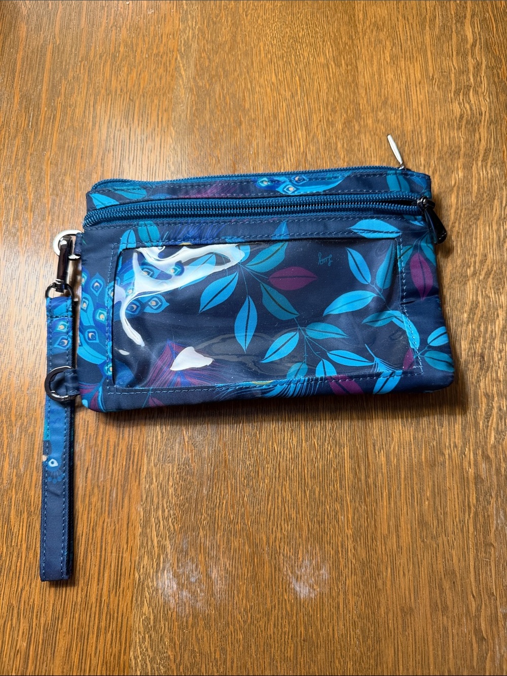 lug Navy Blue Floral Wristlet Clutch
